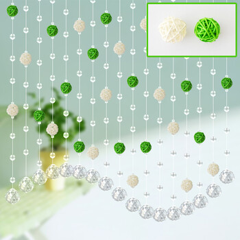 漫倾（MQ）藤球 水晶珠帘水晶隔断帘 玄关成品玄关帘挂帘装饰门帘珠帘帘艺隔断