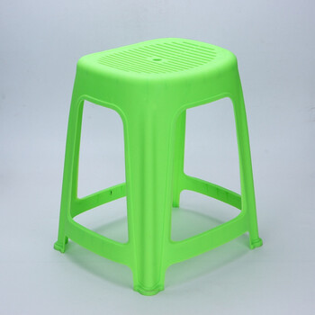 圆凳子家用现代简约塑料凳椅子高凳时尚创意加厚餐桌板凳 47厘米 绿色