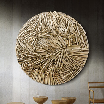 客厅玄关原生态木条挂画实物立体民宿装饰画东南亚风走廊餐厅墙画sn