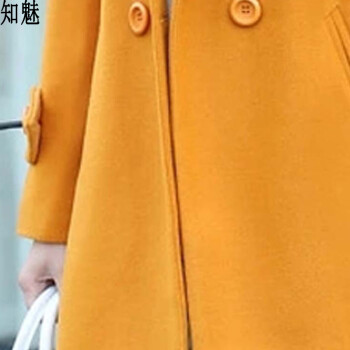 知魅 2016秋冬新款双排扣中长款修身西装领毛呢大衣女98331(8375A) 红色 L建议100-110G