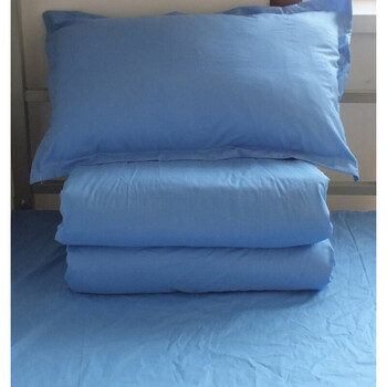 蓝 被套 床单 学生单位宿舍军训天蓝被罩 湖蓝色单人三件套 湖蓝色
