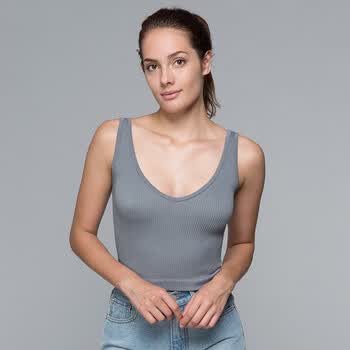 重塑free people t字肩带运动内衣女健身瑜伽文胸无胸垫 solid 灰湖绿