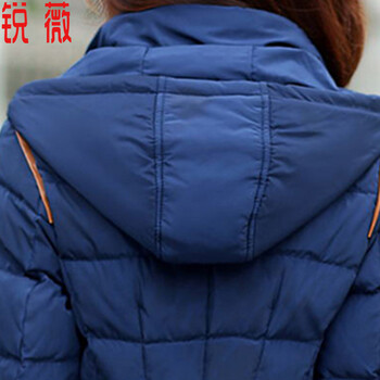 锐薇2016春季新款短外套女修身显瘦加厚羽绒棉服女W208 藏蓝色 L