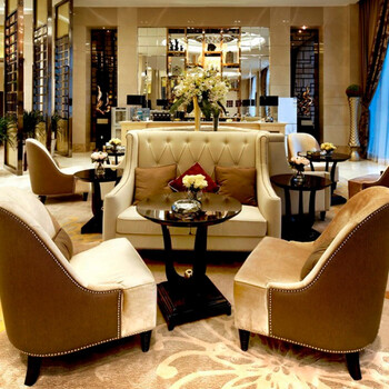 欧式售楼处部洽谈桌椅组合现代简约酒店厅休闲卡座接待沙发整装 洽谈