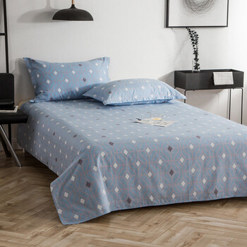 2米学生宿舍床单1.5m1.8/2.0米被单纯棉单人 浅蓝 200cmx230cm(1.