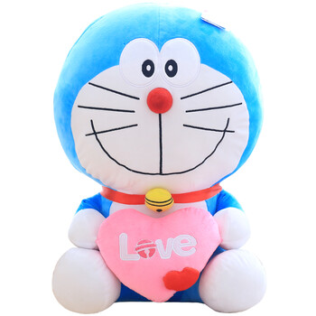 哆啦a梦公仔抱枕机器猫叮当猫毛绒玩具蓝胖子娃娃玩偶生日礼物 love