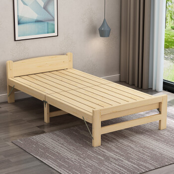 2018新款实木床折叠床单人床家用双人床床午休床简易木板床小床经济型