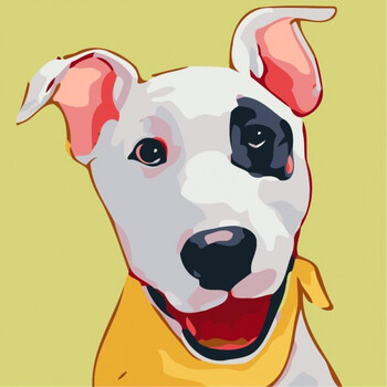 数字油画diy儿童卡通简易可爱动物斗牛犬海军猫30*3050*50cf08 哈哈狗