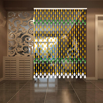岫山玉水晶成品珠帘门帘隔断玄关风水家居卧室客厅大门卫生间吊垂挂帘