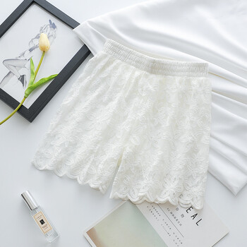白色蕾丝外宽防走光安全裤打底三分保险裤夏季少女可外穿内搭短裤