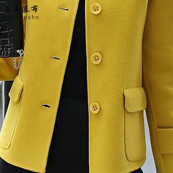 自由瀑布2016薄短外套 春 女长袖宽松圆领 A189 白花朵 L