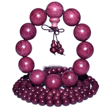 精品木质佛珠手串金丝楠木酸枝绿檀崖柏紫檀木男女手链 紫罗兰【精品