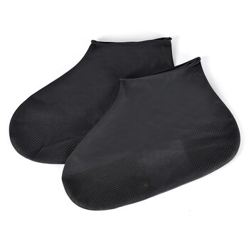 简易一次性雨鞋套加厚防水防滑耐磨底乳胶鞋套户外脚套男女 黑色 s
