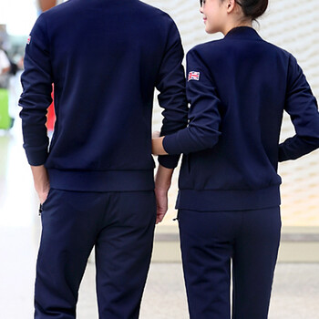 郁渟2015秋新款大码情侣三件套运动套装卫衣女春秋111 宝蓝色 女M