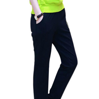 谊莲 2016春秋季新款时尚修身运动服大码女装休闲两件套  Y5392# 深蓝色. M