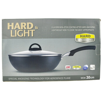 
                                        乐扣乐扣（lock&lock）HARD&LIGHT复底中式炒锅-30Cm(电磁炉可兼用)LHB3305-IH                