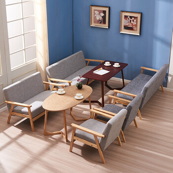 奶茶店咖啡店店餐饮店沙发卡座组合办公室洽谈椅家用沙发卡座 双人