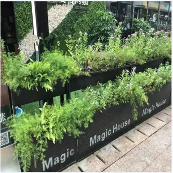 綠植花槽鐵藝圍欄戶外陽臺卡座花架落地隔斷花臺餐廳商場外擺花箱