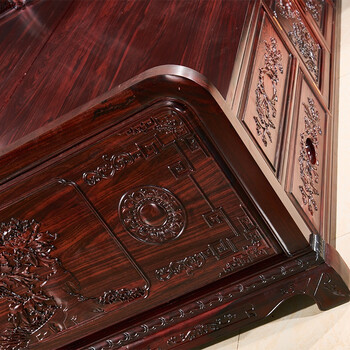 床东非酸枝木花梨紫檀双人床仿古中式储物大床1.