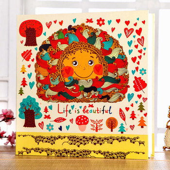 相册大本创意情侣制作粘贴式影集567寸创意纪念册 18寸美丽人生--白卡