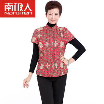 南极人专柜正品15秋冬新款中老年女士羽绒内胆马甲 妈妈装羽绒服背心家居服女 如图色 L(165/88B)