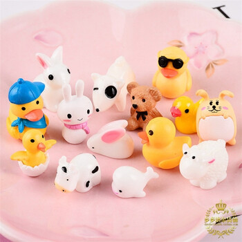 自制盲袋小公仔史莱姆slime填充物小鸭子奶牛小鸡兔子 diy手工 粉领结