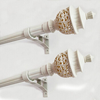 窗帘杆支架罗马杆加厚杆单杆静音打孔配件支架座双杆墙装杆子