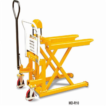 电动叉车500kg脚踏剪式升高搬运车1吨手动液压带台面托盘车平台 无