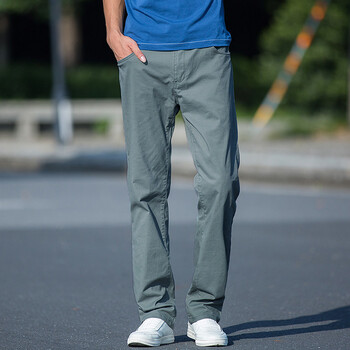 新款加大码男士休闲裤男直筒长裤子男裤弹力休闲裤男 a619军绿 42三尺