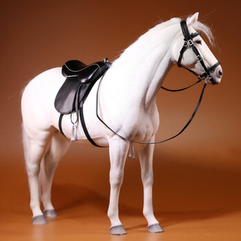 温血马模型装饰品战马摆件 仿真动物大 兵人坐骑 场景摆设 001(含马具