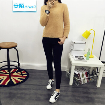 安陌ANMO 2015新款套头毛衣针织衫秋冬女装上衣冬季厚外套秋装学生6191 6250白色 均码
