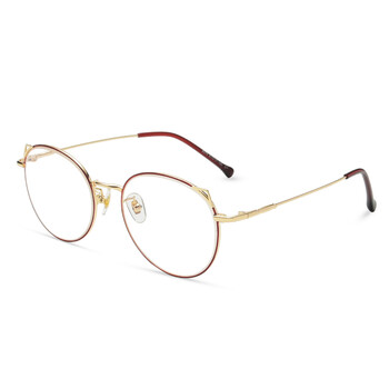 新款美潮眼镜眼镜女超轻有度数可配圆框防蓝光防辐射眼镜框女男 a款红