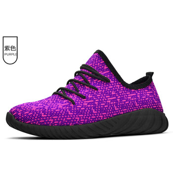 椰子鞋男女同款夏季网面跑步休闲运动户外透气防滑潮时尚单 紫色 43