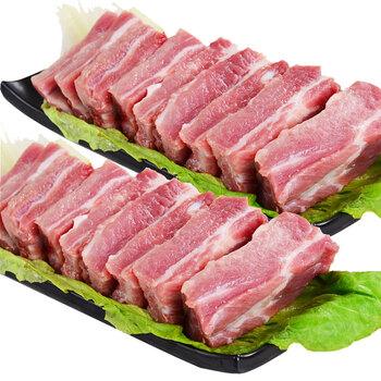 【潍坊馆】 猪肋排段 黑山猪生鲜烧烤食材 猪肉 排骨 500克
