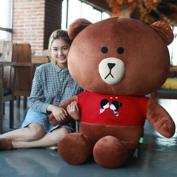8米2布朗熊公仔女3米抱抱熊六一儿童节礼物 布朗熊(红色毛衣款) 全长