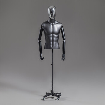模特道具男全身 服装店橱窗展示模特儿衣架 半身哑光电镀人体模型