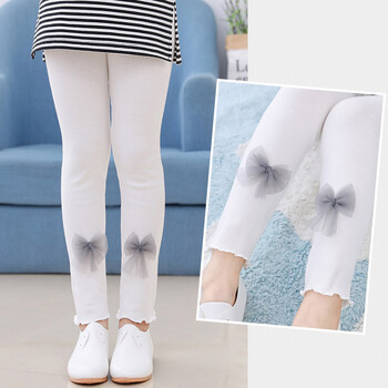 女童裤子中大儿童打底裤夏秋新款2018春秋季女孩百搭白色 白色 120cm