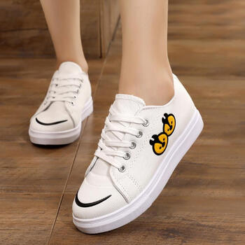 大童女童小少女孩帆布鞋女学生韩版百搭超火休闲撞色平底白色球鞋 555