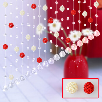 漫倾（MQ）藤球 水晶珠帘水晶隔断帘 玄关成品玄关帘挂帘装饰门帘珠帘帘艺隔断