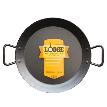 Lodge洛极美国进口碳素钢38cm平底煎锅双耳大炒锅CRS15