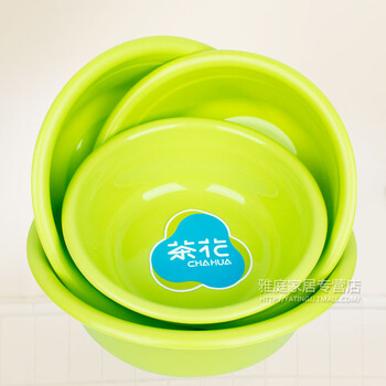 茶花塑料脸盆洗手盆洗衣盆婴儿宝宝小脸盆儿童脸盆学生盆 盆子 绿色