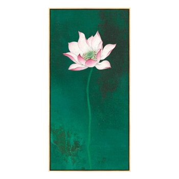 荷花装饰画新中式禅意挂画客厅玄关书房卧室床头画酒店软装设计师