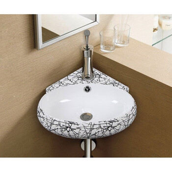 陶瓷三角盆阳台洗手盆小挂盆 挂墙式台盆卫生间洗脸面盆小户型 小角盆