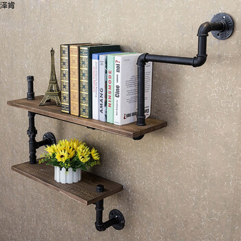 美式厨房墙上壁挂做旧水管置物架工业风咖啡厅墙面装饰架子书架 尺寸