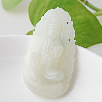 索柏蒂高级个性小众玉佛光观音菩萨玉吊坠玉佩男520礼物送男女友 玉坠