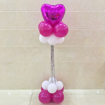 宝宝百天周岁生日迎宾气球立柱布置开业婚礼婚庆结婚立柱路引装饰 玫