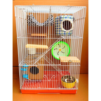 三层龙猫笼 金花魔王松鼠笼子 仓鼠豚鼠蜜袋鼯大号特大龙猫标笼 三层