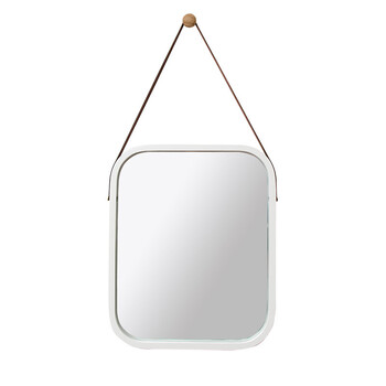 欧式试衣镜全身壁挂家居用镜子贴墙卧室半身镜大尺寸挂镜 白色小方镜