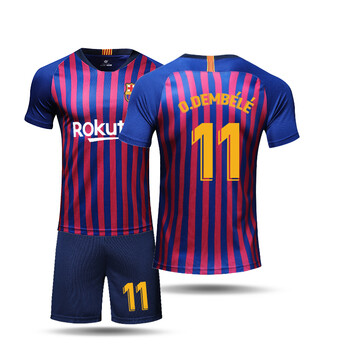球衣梅西10号主场队服定制印号足球服套装男儿童 11号奥斯曼登贝莱 l