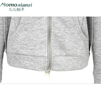 么么仙子2015秋季时尚修身显瘦运动服女款卫衣女士休闲学生少女运动套装女 浅灰色 L